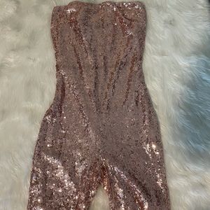 Rose gold sequins bodysuit/romper